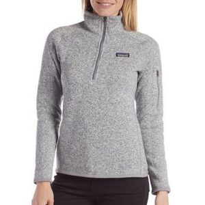 Patagonia Heather Grey Half Zip Pull over SZM EUC